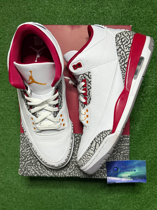 Jordan 3 Cardinal Red 11.5 Men/13 Women “Preowned”