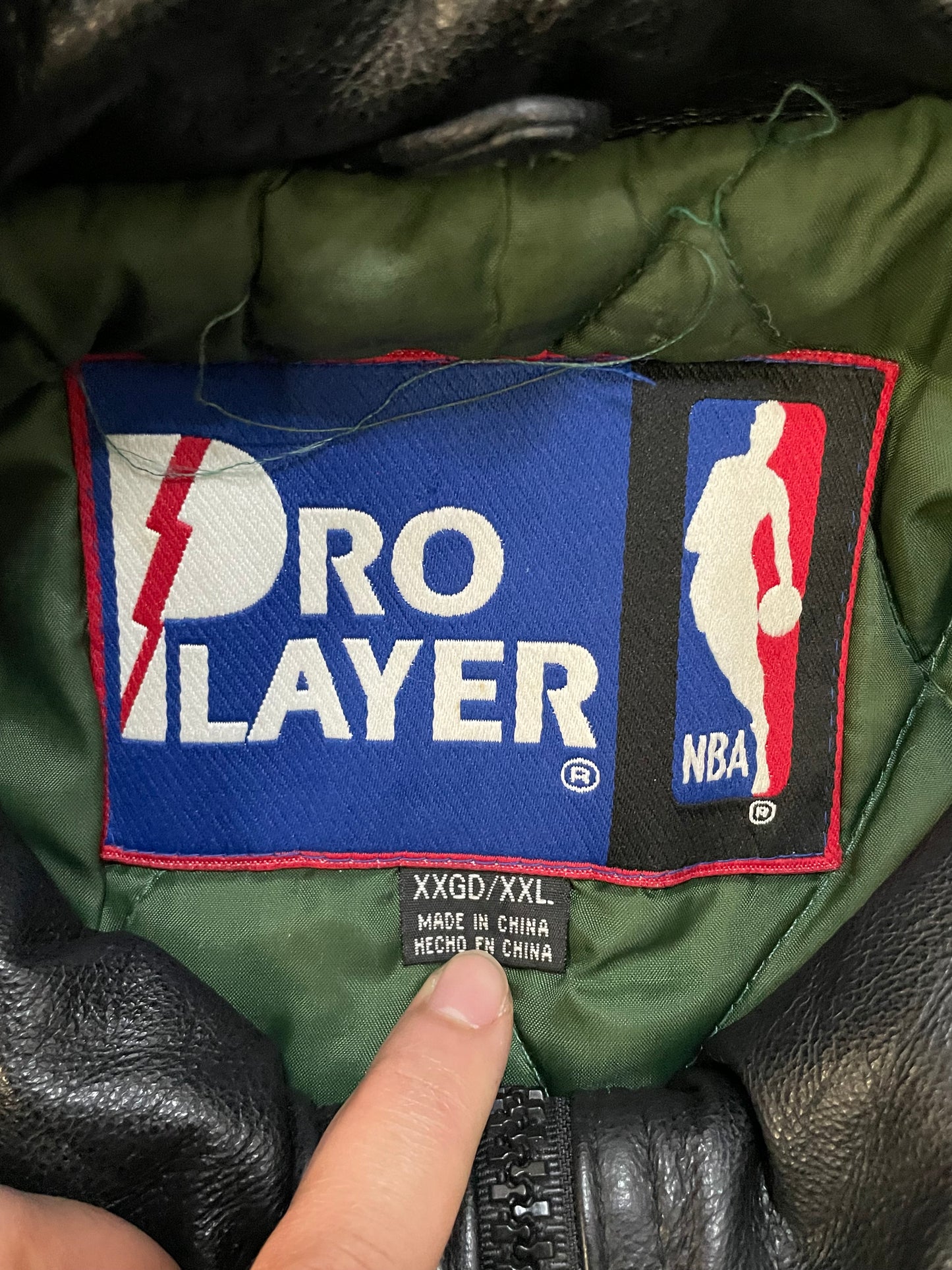 Vintage 1990s Seattle Sonics Pro player Leather Jacket
