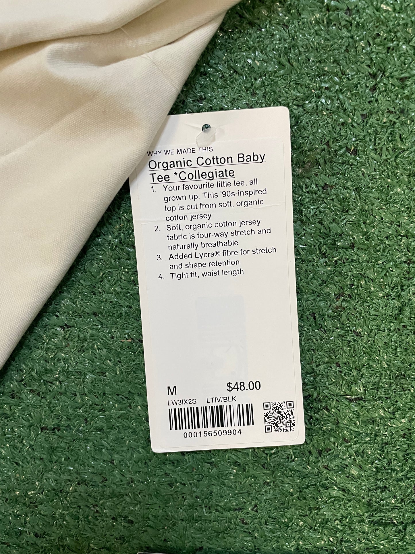 Lululemon collegiate baby tee