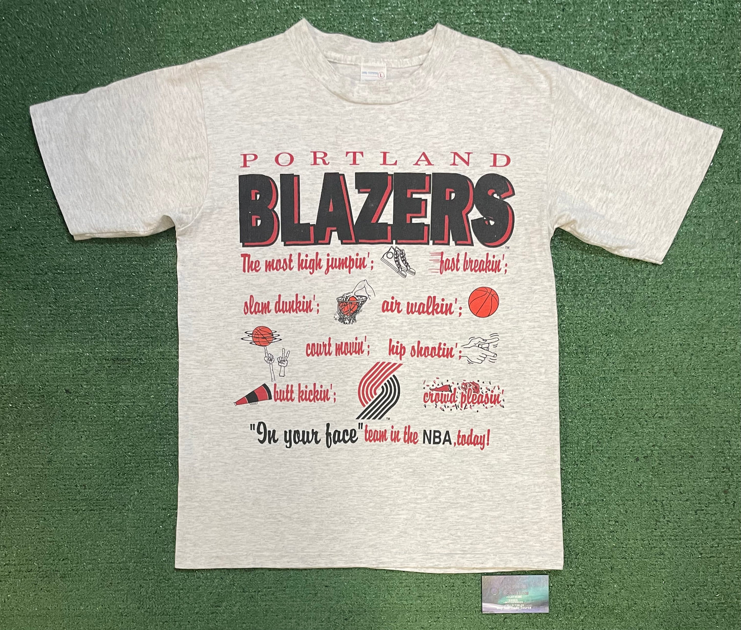 Vintage 1990s Portland Trail Blazers NBA carton tee