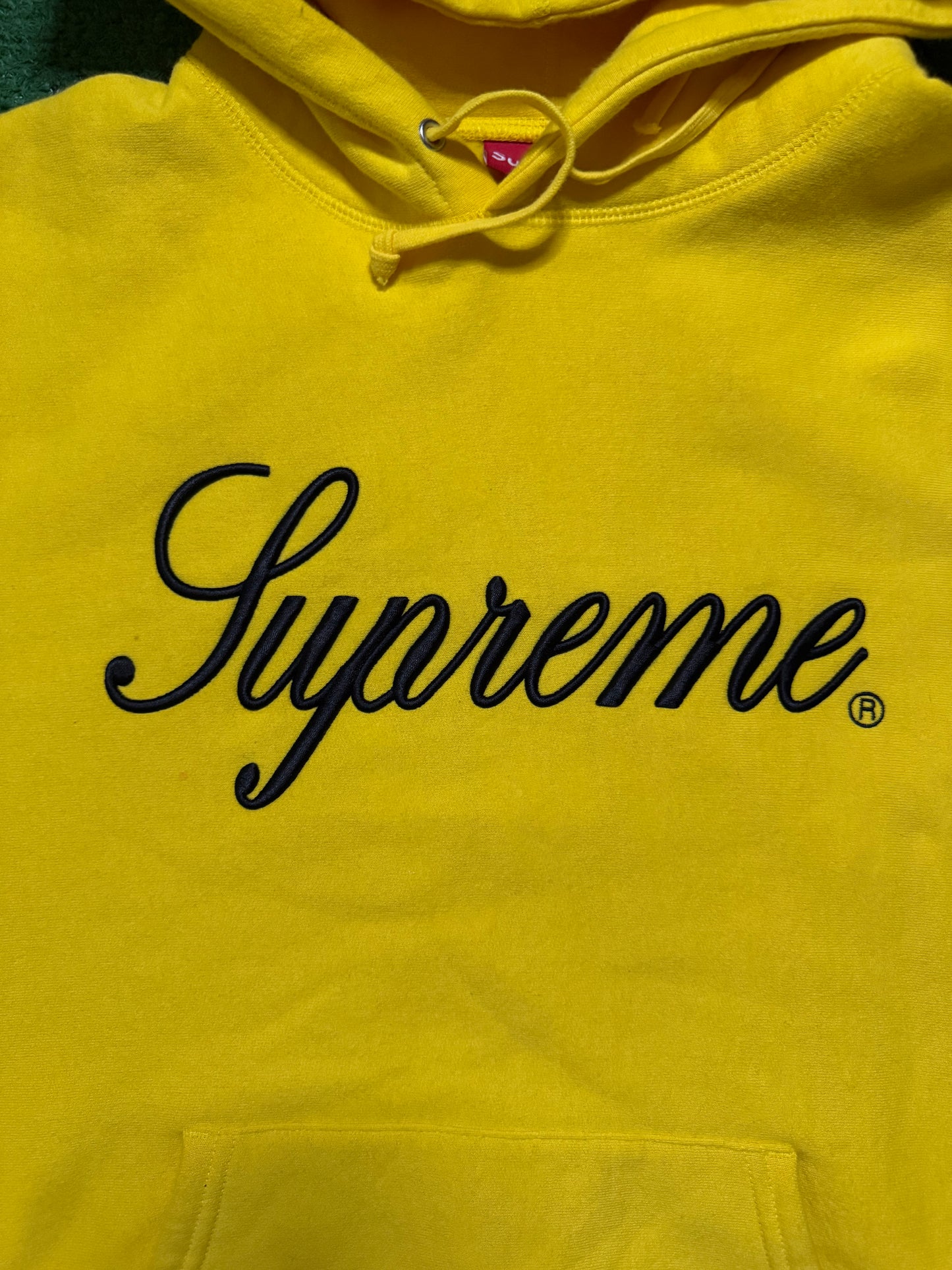 Supreme Raised Script Hoodie Yellow