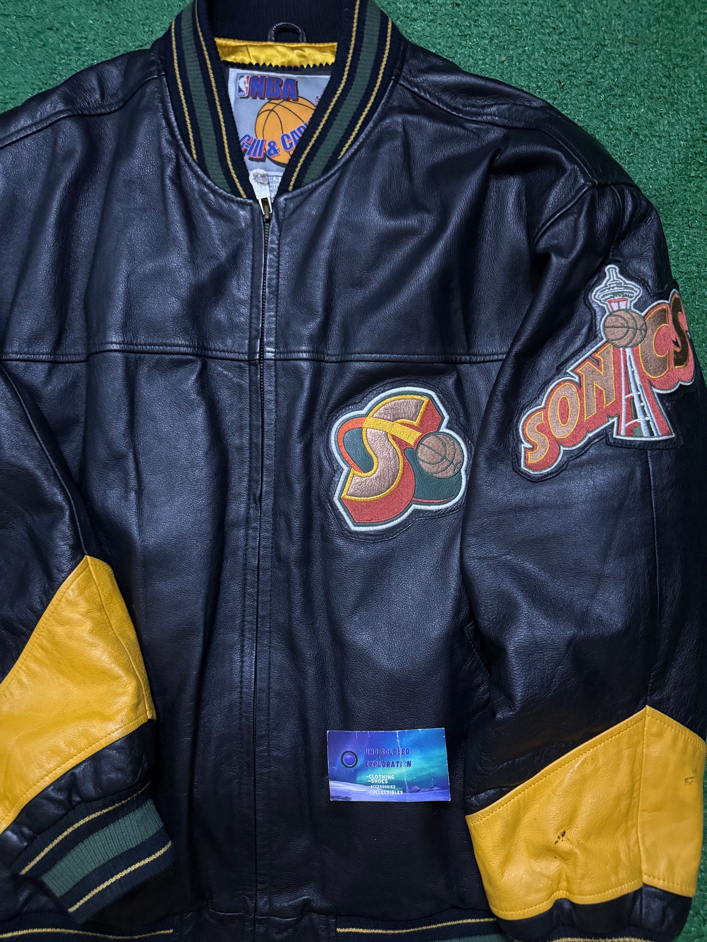 Vintage Seattle SuperSonics Jacket Leather G-III banks