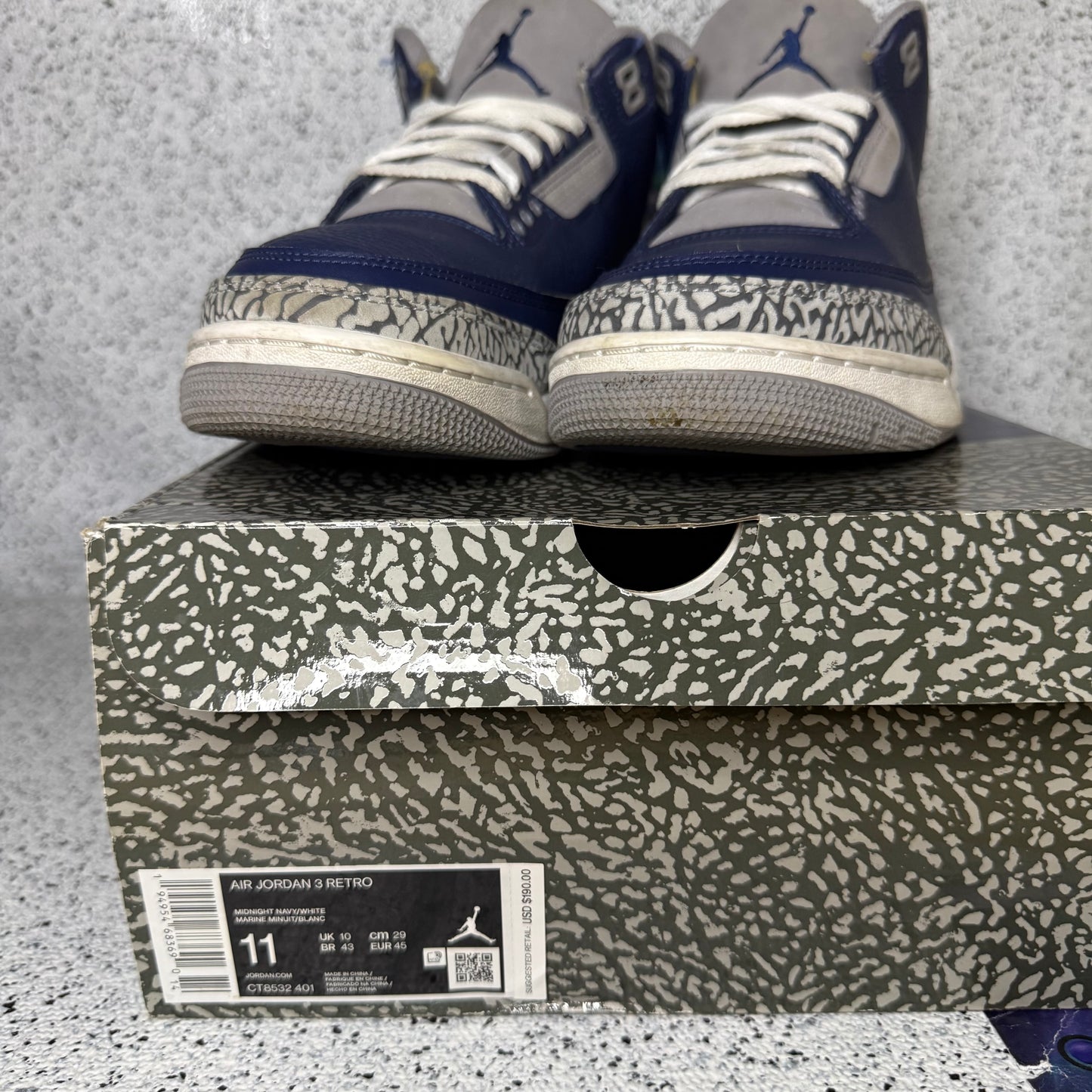 Jordan 3 Georgetown 11 Men “Preowned”