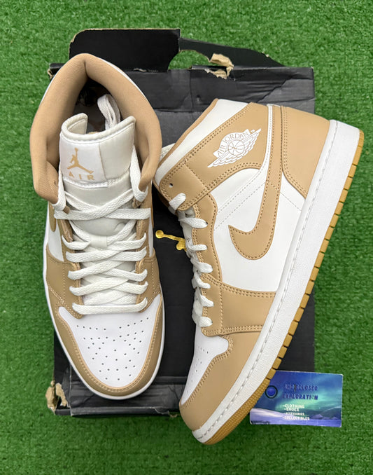 Jordan 1 Mid Tan 11 Men/12.5 Women “Preowned”