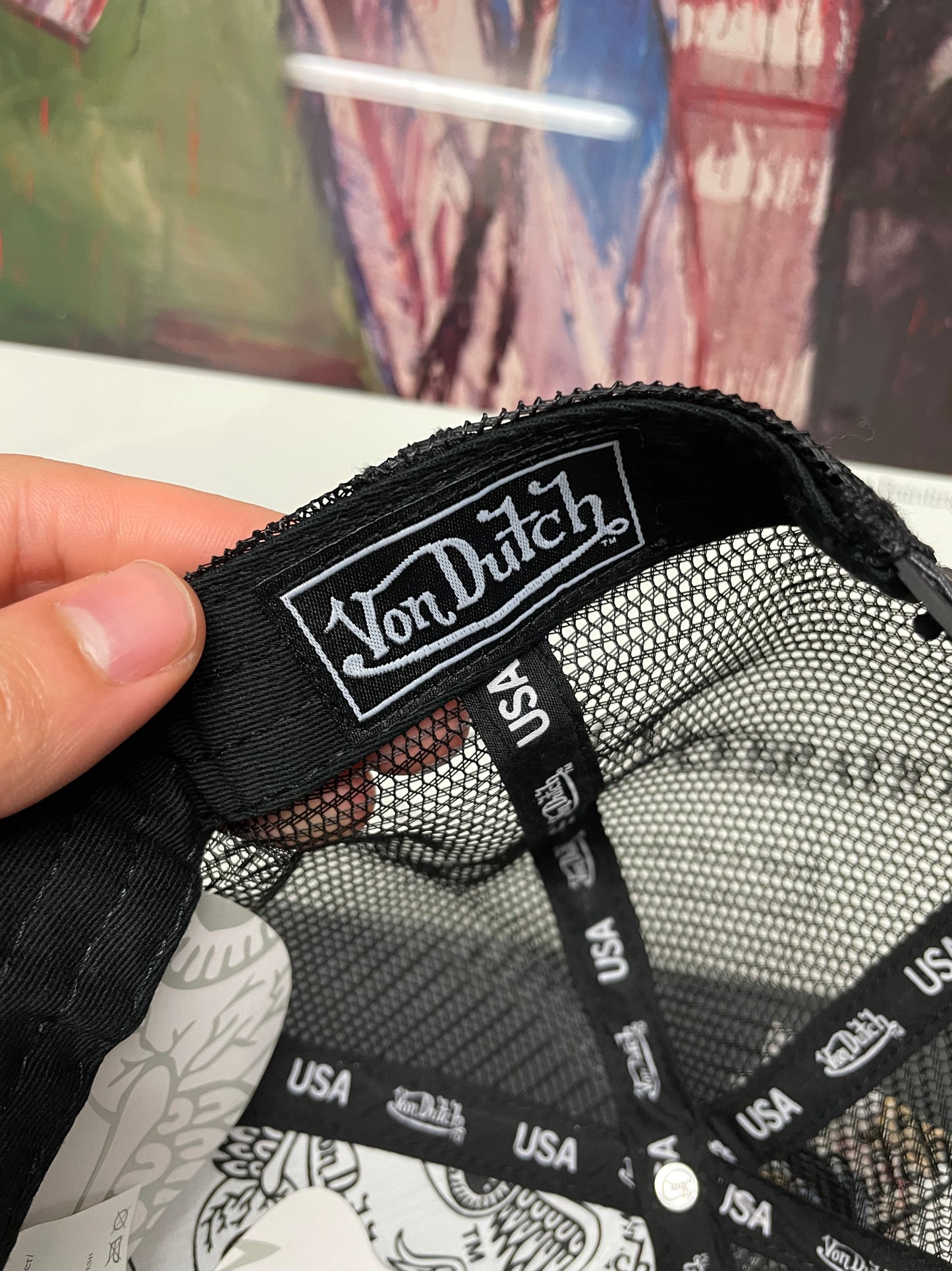 Von Dutch black and white hat