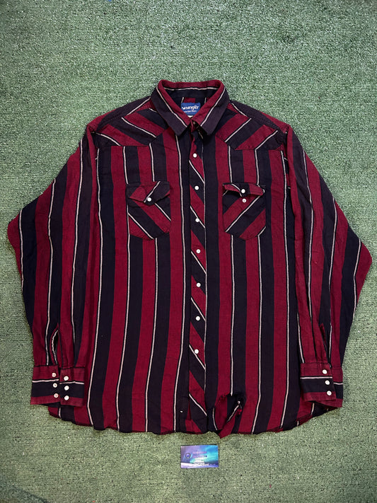 Vintage 1990s wrangler pearl snap button up