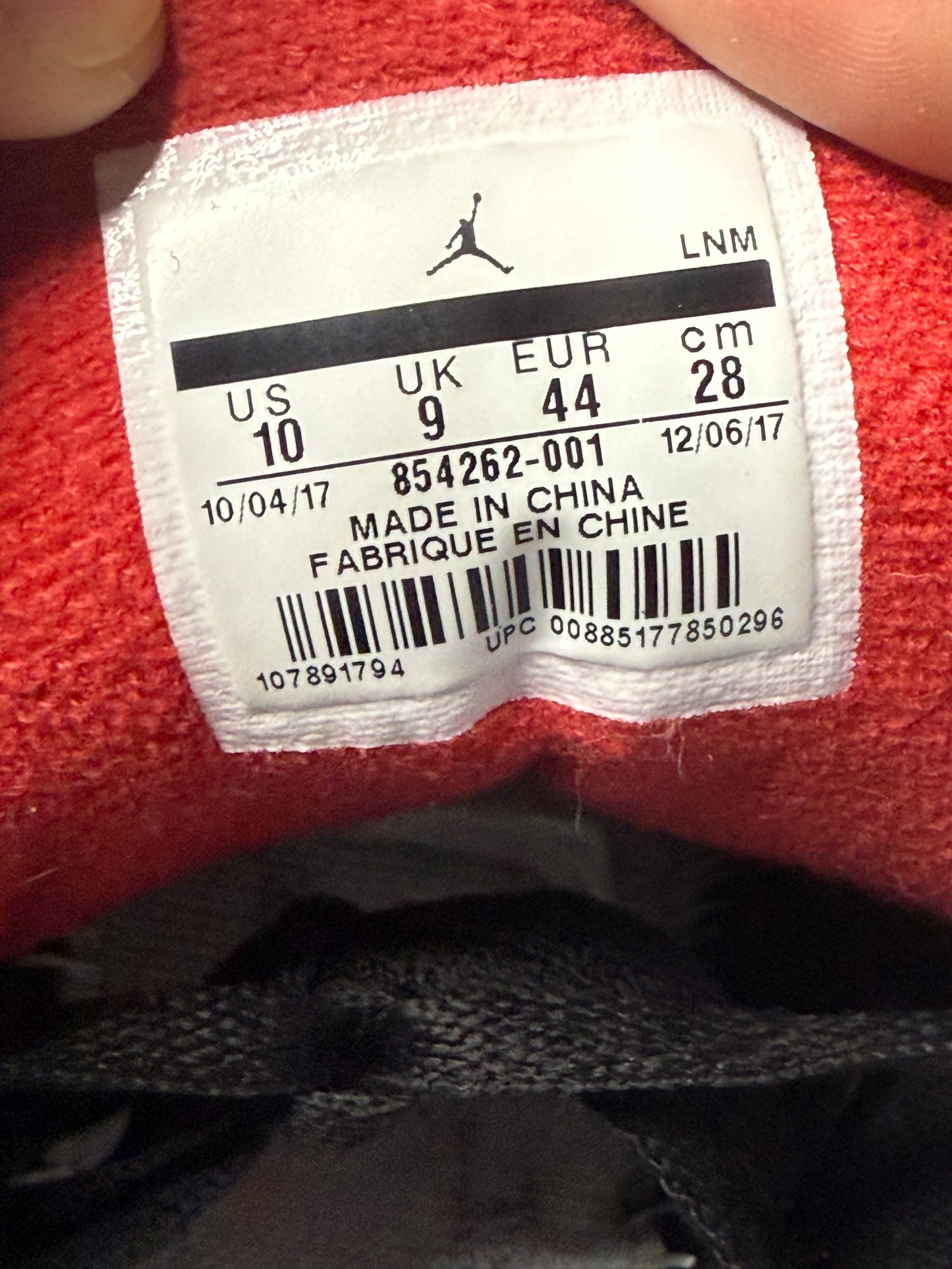 Jordan 3 Black Cement 2018 10 Men/11.5 Women “Preowned”