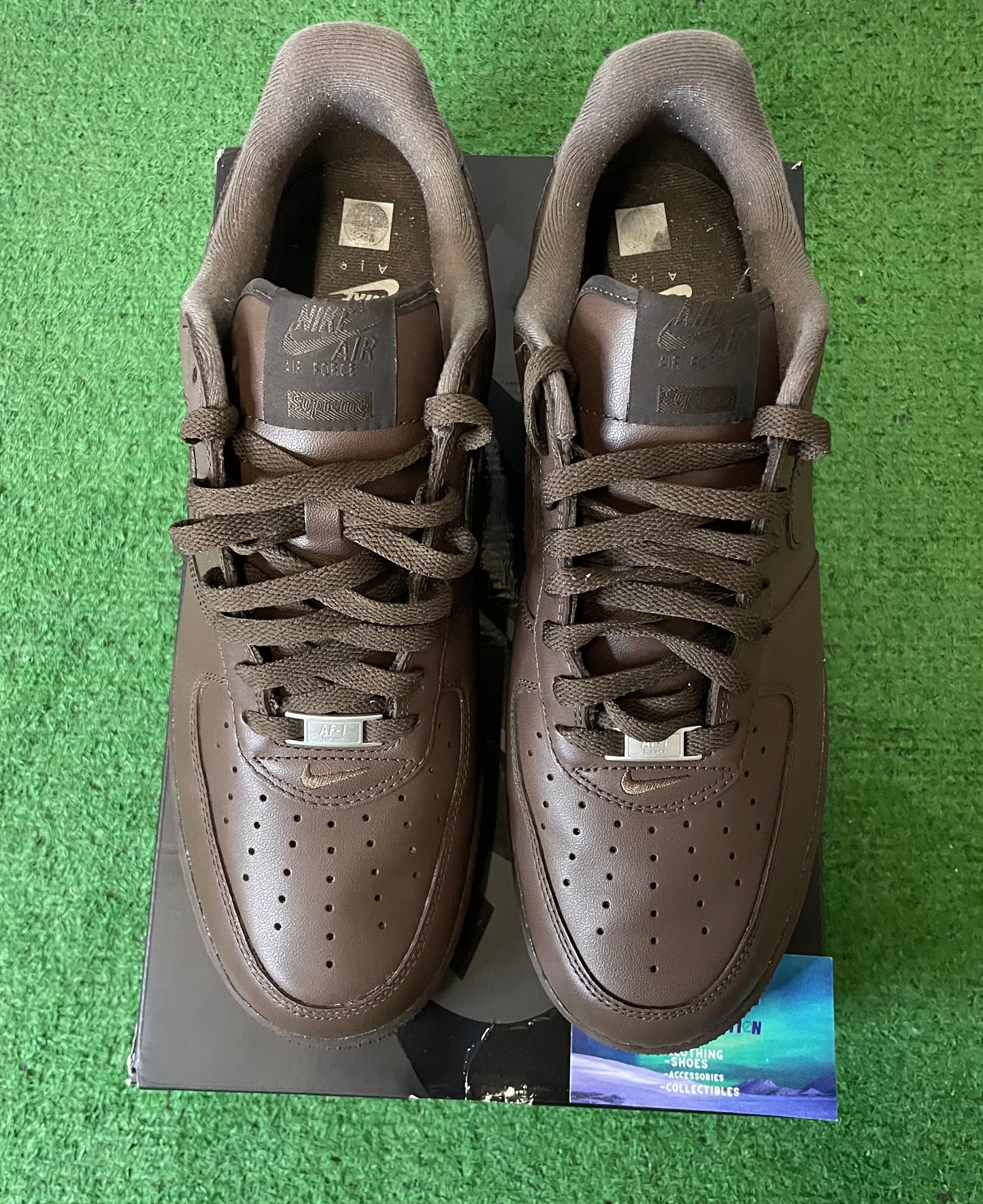 Nike Air Force 1 low x supreme baroque brown size 12men/13.5women