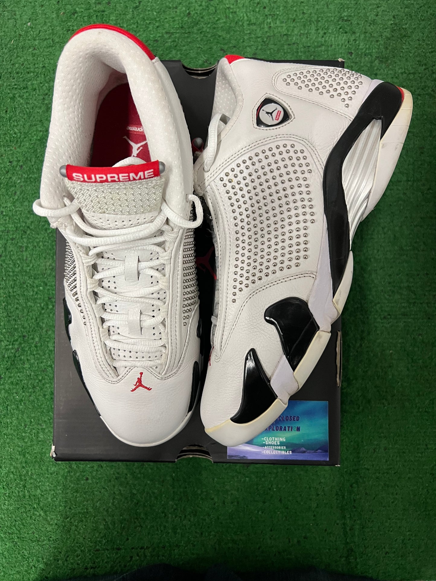 Jordan 14 X Supreme white size 10.5men/12women