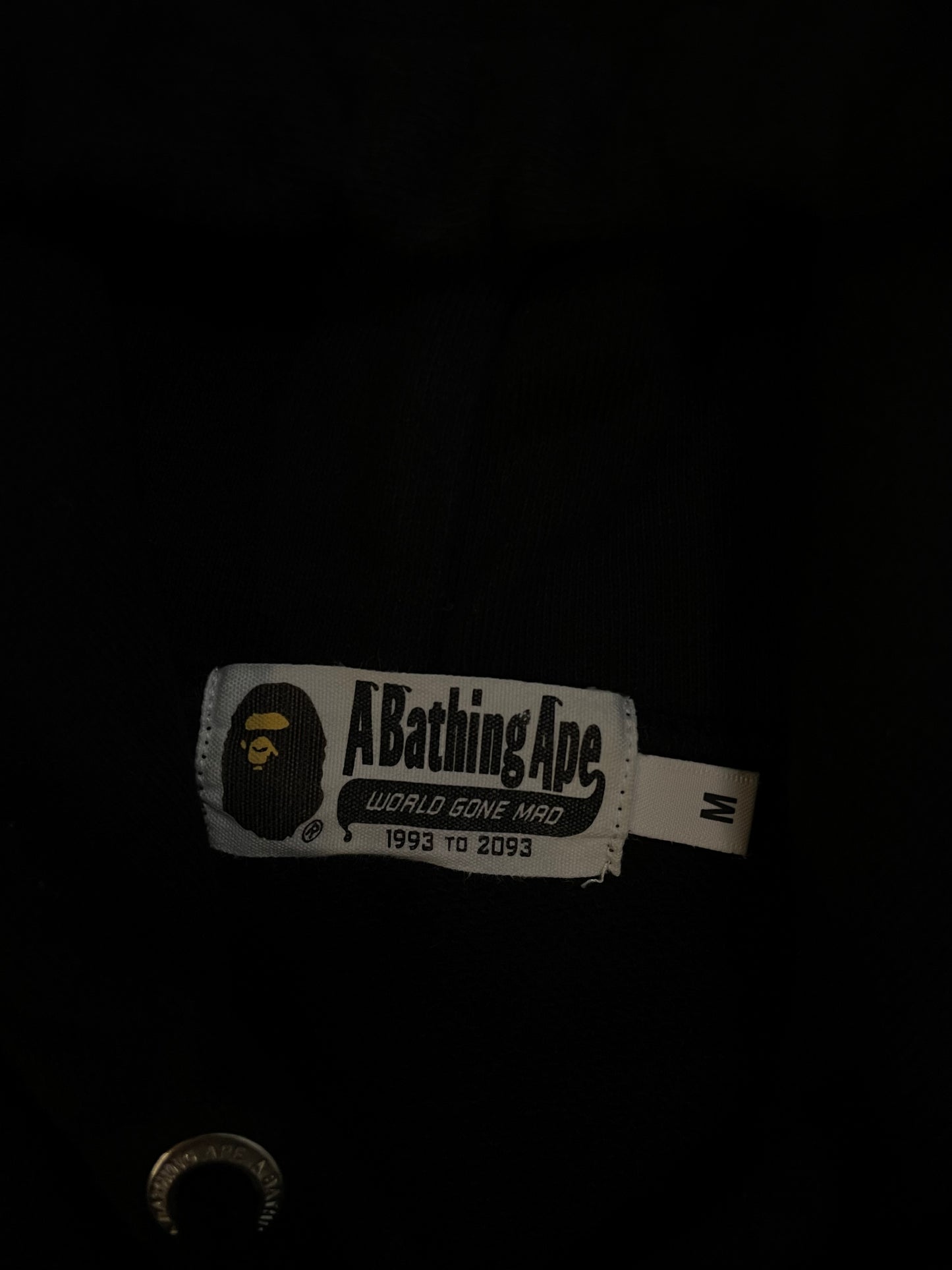 Bape embroidered multi color black hoodie