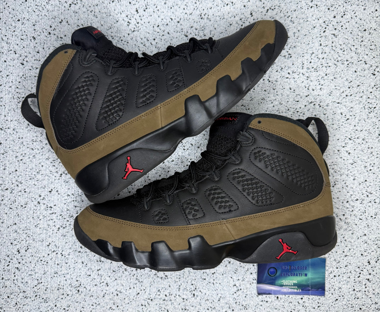 Jordan 9 Olive 10.5 Men/12 Women “Preowned”