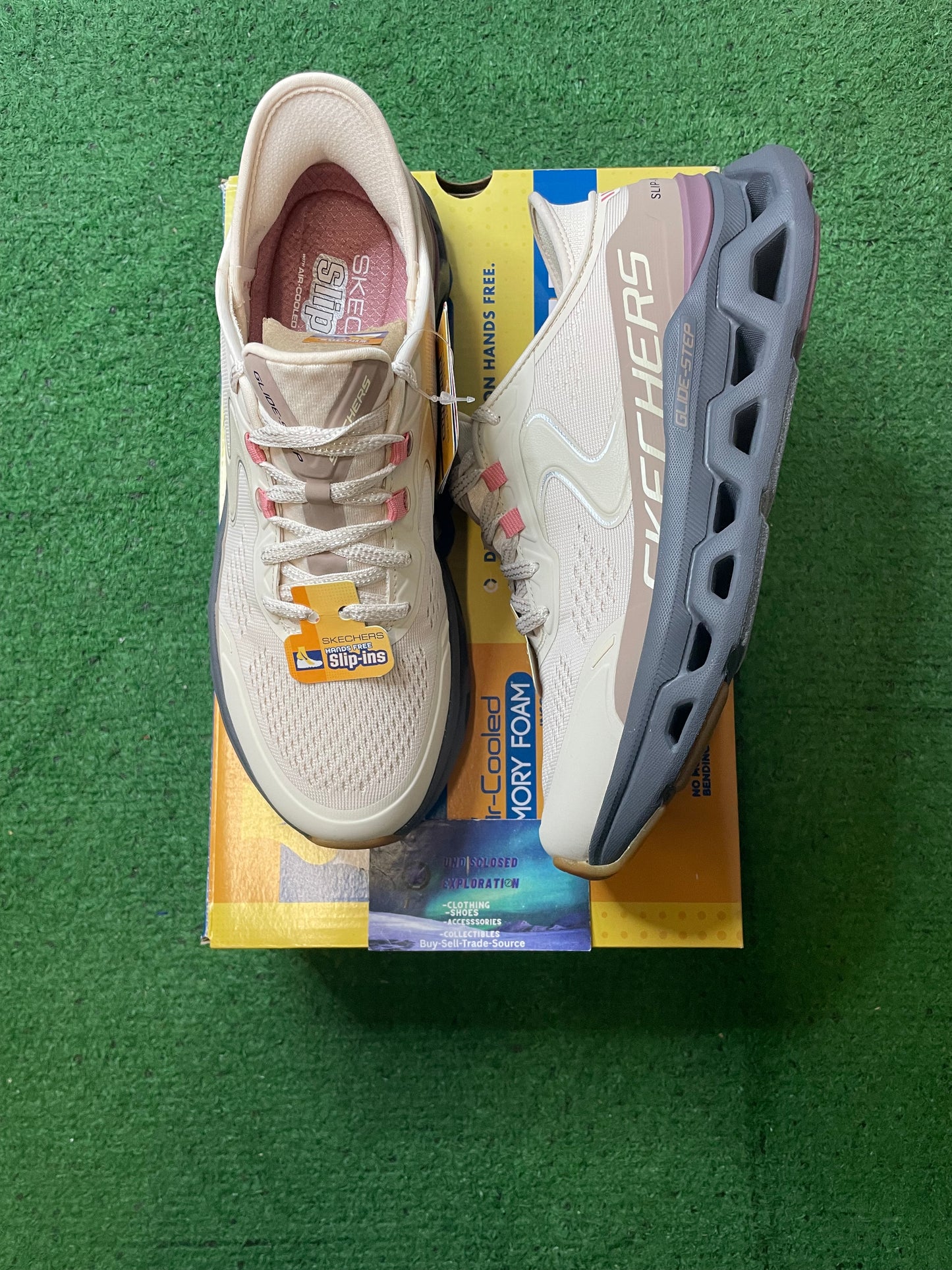 Skechers slip ins glide step Altus natural grey