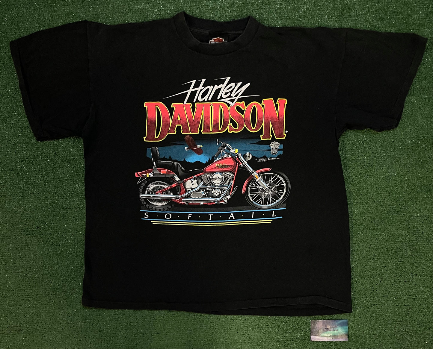 Vintage 1980s Harley Davidson softail motorcycle tee