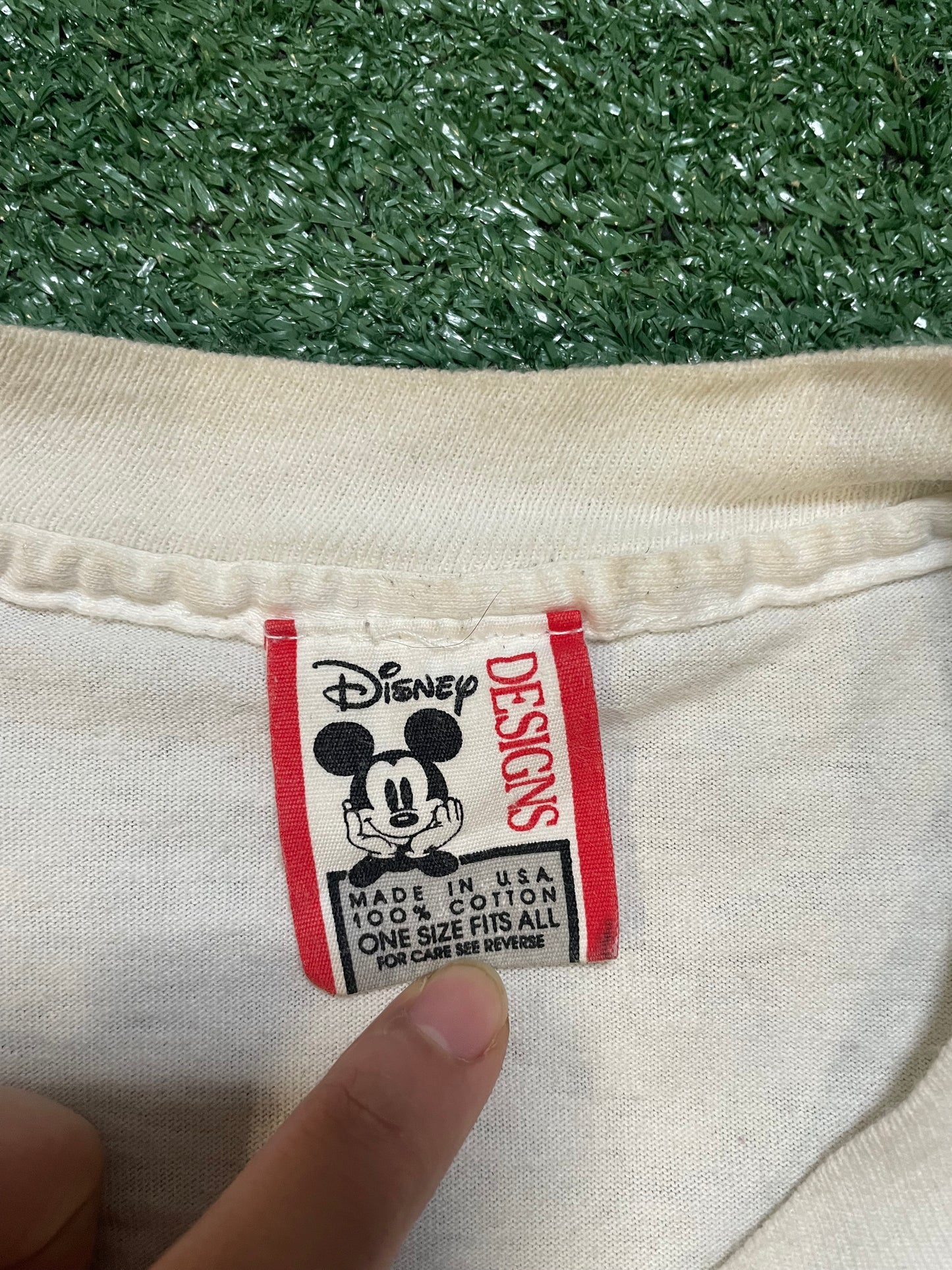 Vintage 1990s Walt Disney world Epcot center all over print flag tee