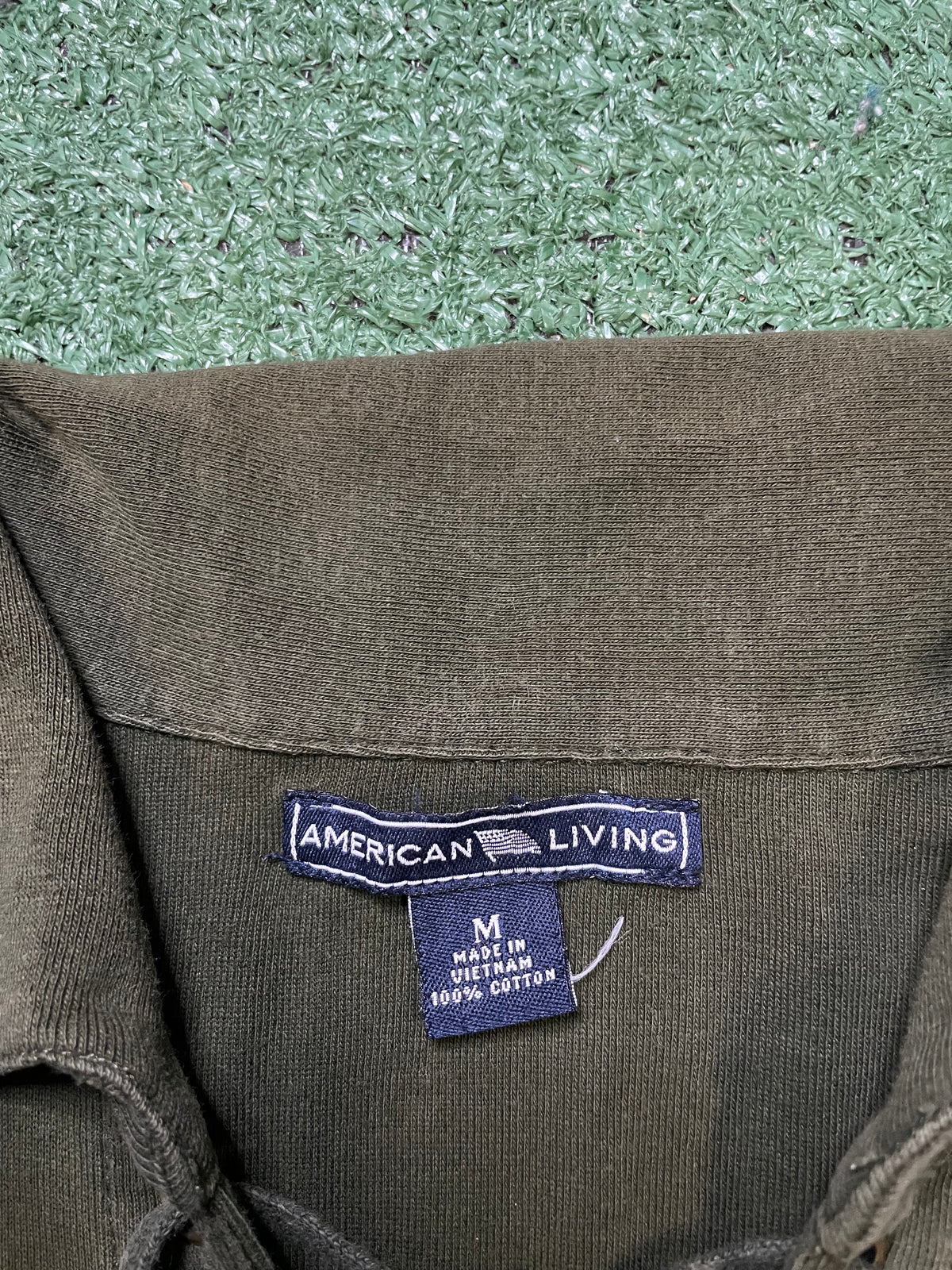 American Living olive brown polo