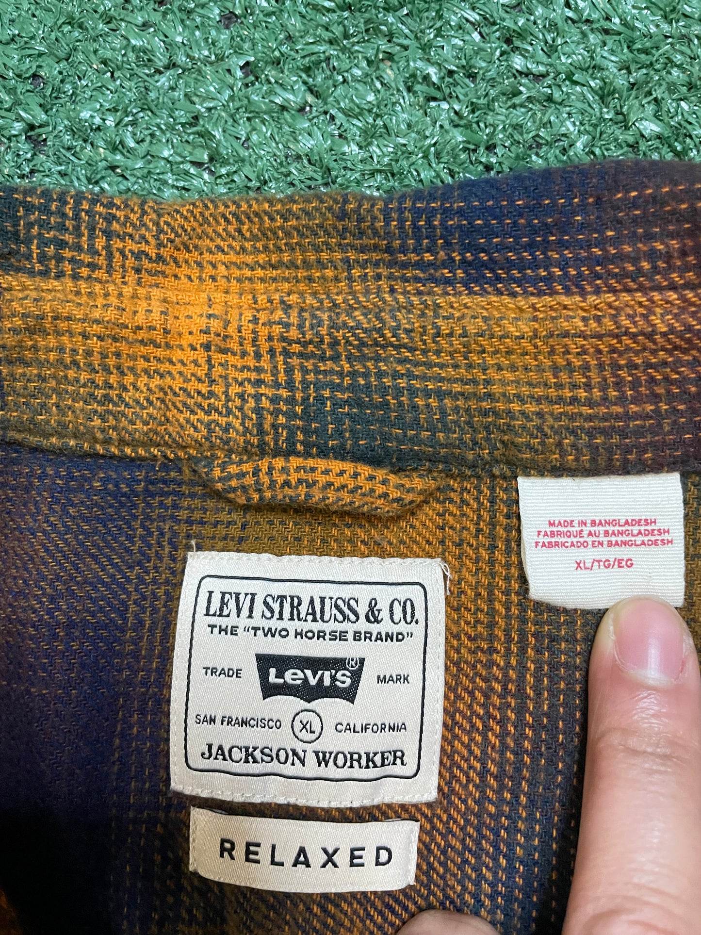 Levi Jackson golden yellow flannel