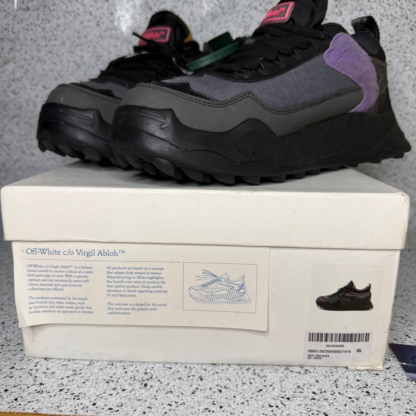 Off-White ODSY-1000 Black 12 Men/45 EU “Preowned”