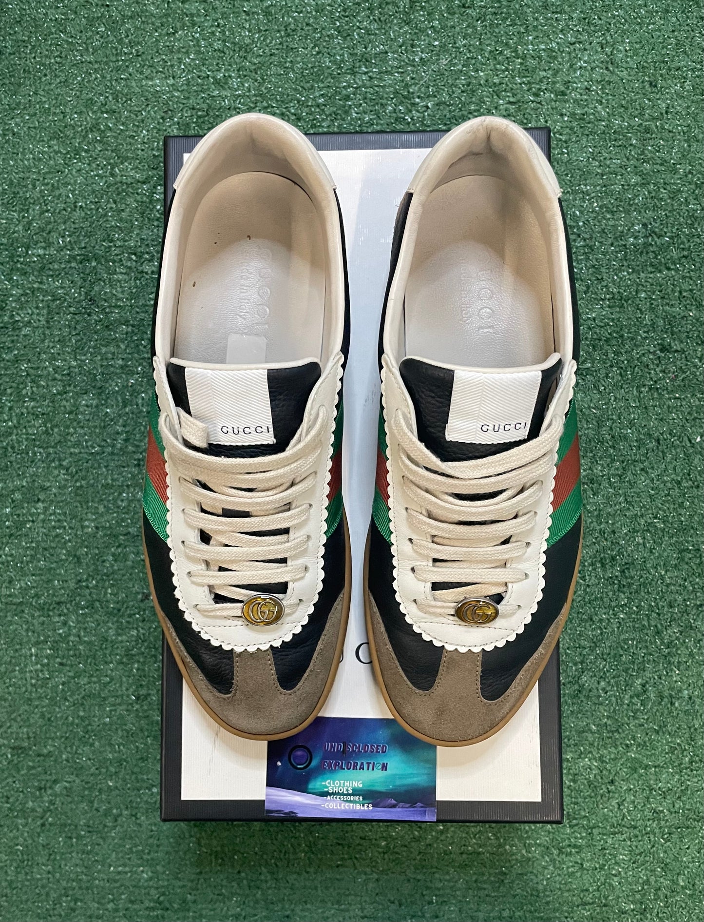 Gucci G74 Web low black sneakers size 9men/10.5women