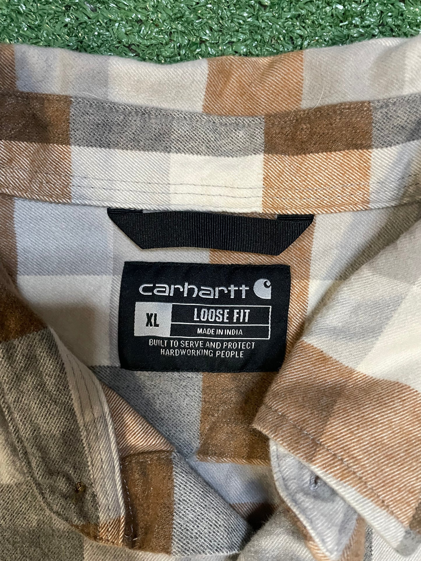 Carhartt grey and brown flannel