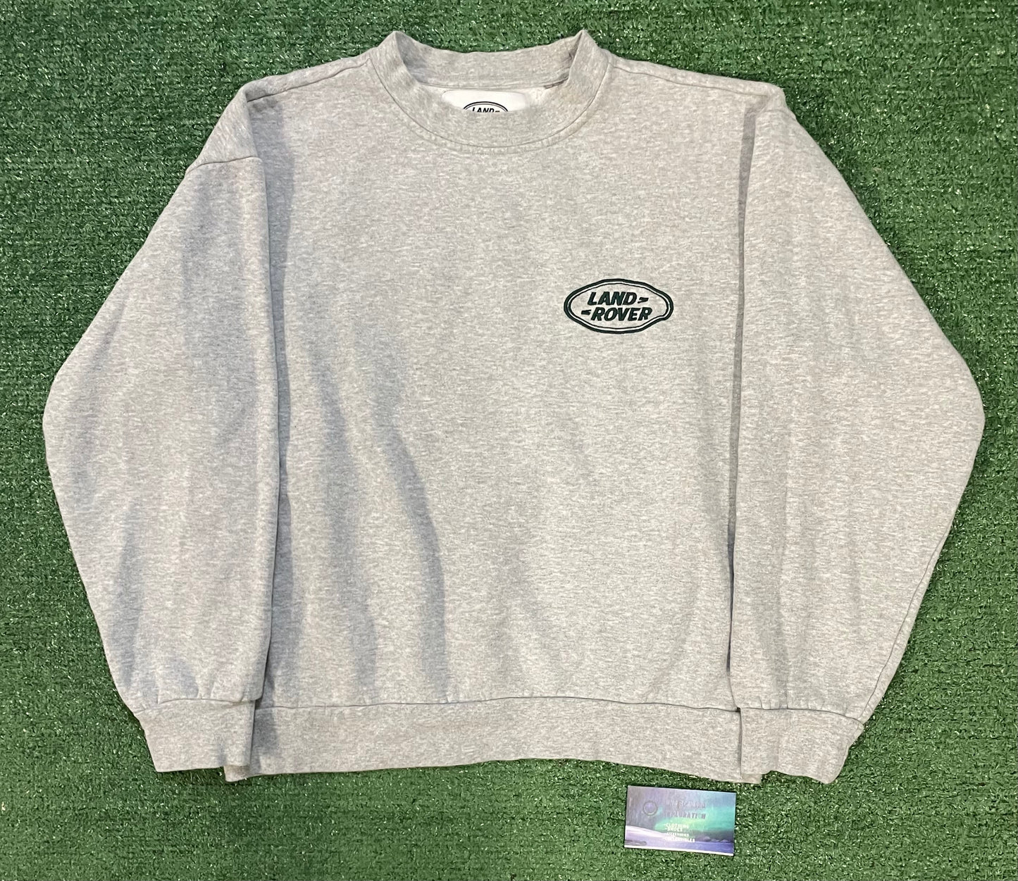 Land Rover green and gray crewneck
