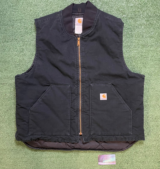 Vintage 2000s Carhartt black embroidered vest