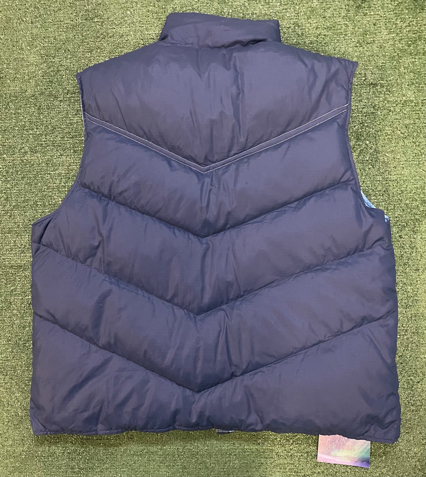 Vintage 1990s Down Designs dark blue puffer vest