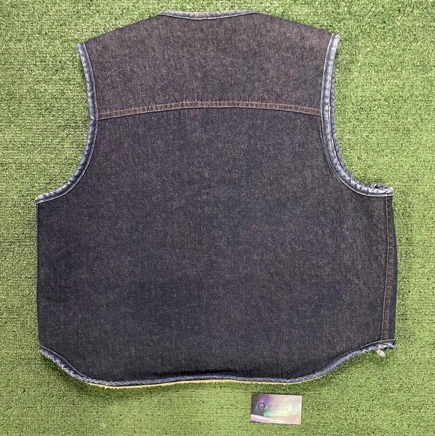 Vintage 1970s Roebucks denim Sherpa vest