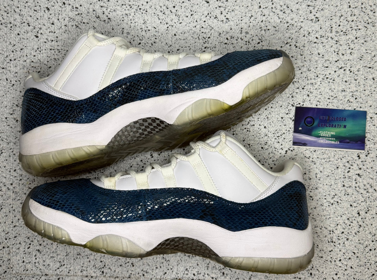 Jordan 11 Low Snakeskin Navy 12 Men/13.5 Women “Preowned”