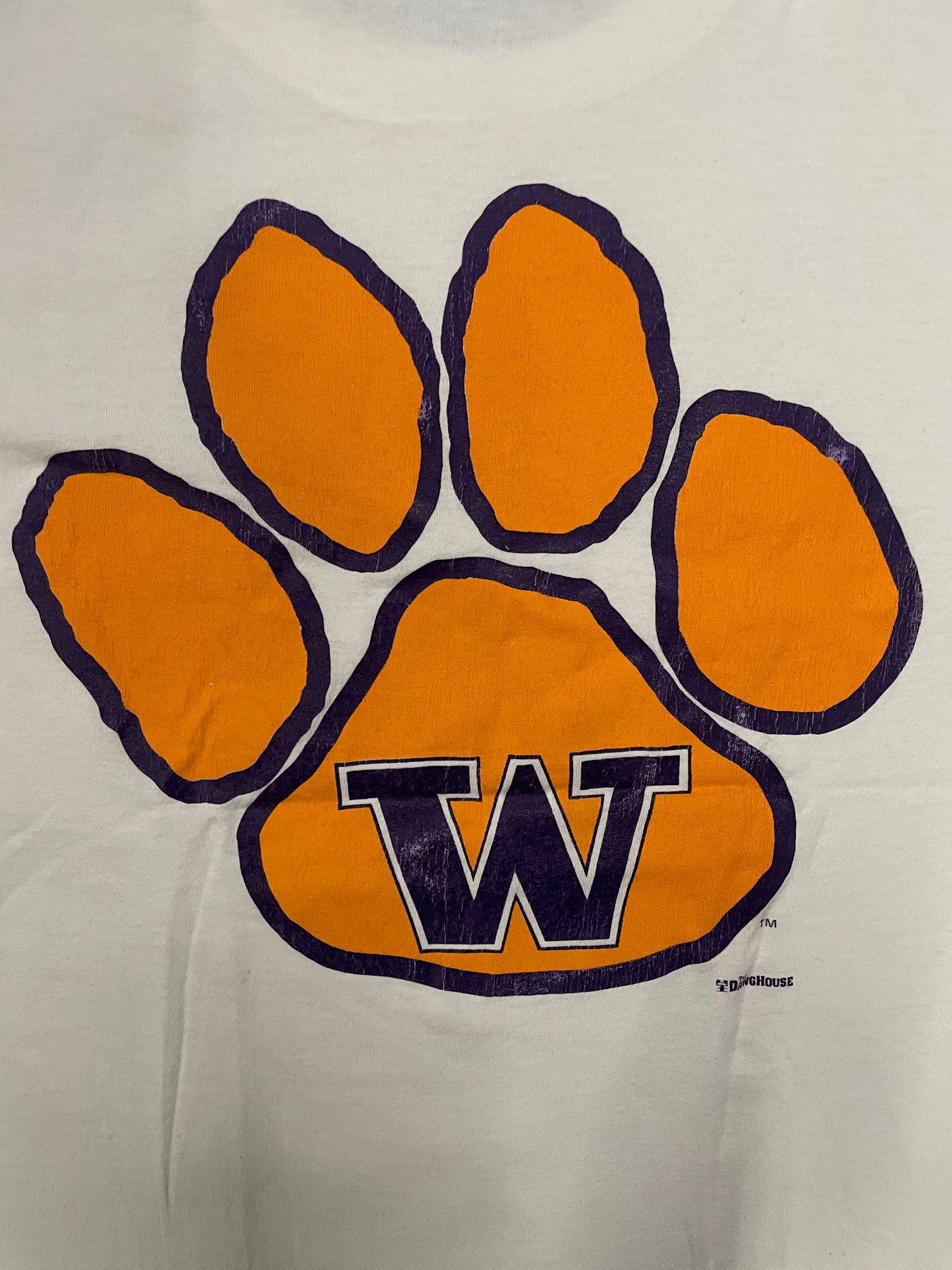 Vintage 1990s UW University of Washington huskies Pawprint tee