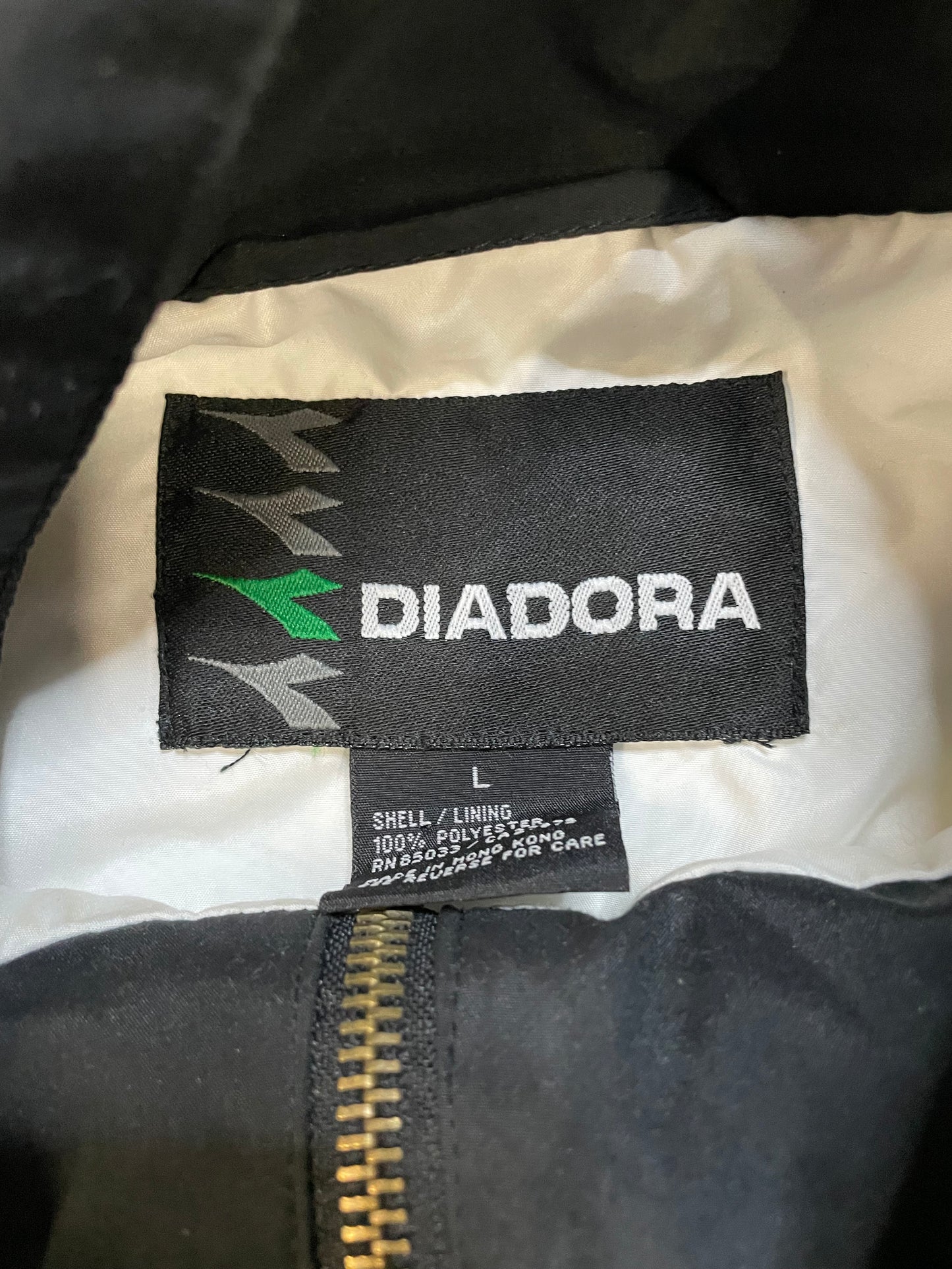 Diadora black & white track jacket