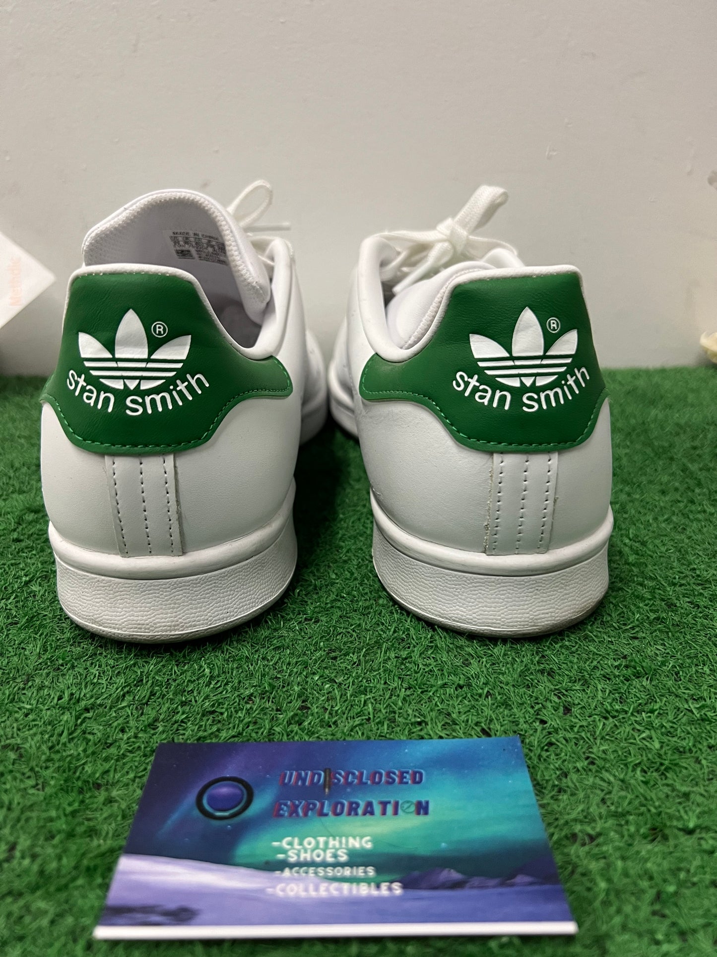 Adidas Stan smith white and green size 11men/12.5women