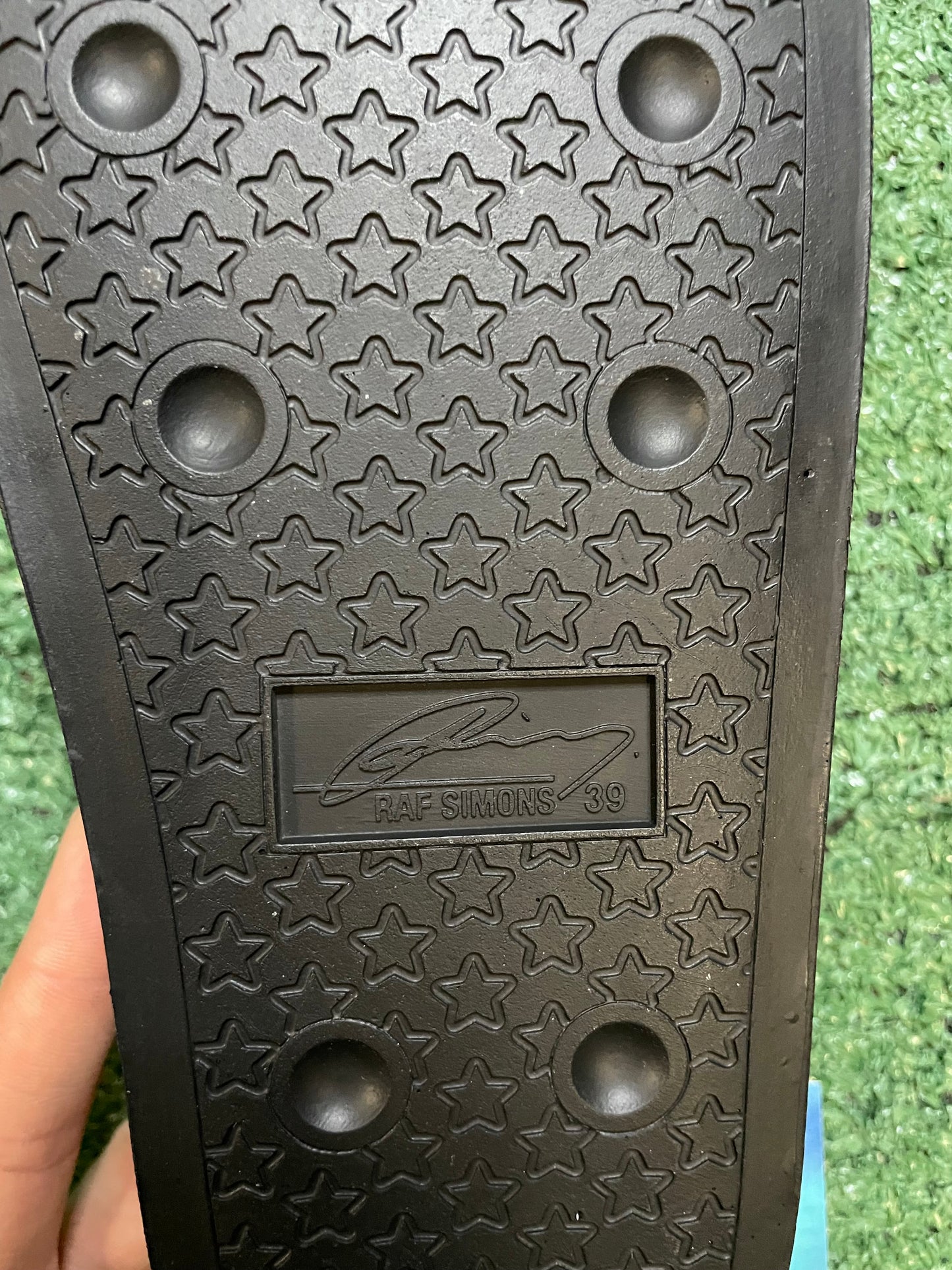 Raf Simons black and white astra slides