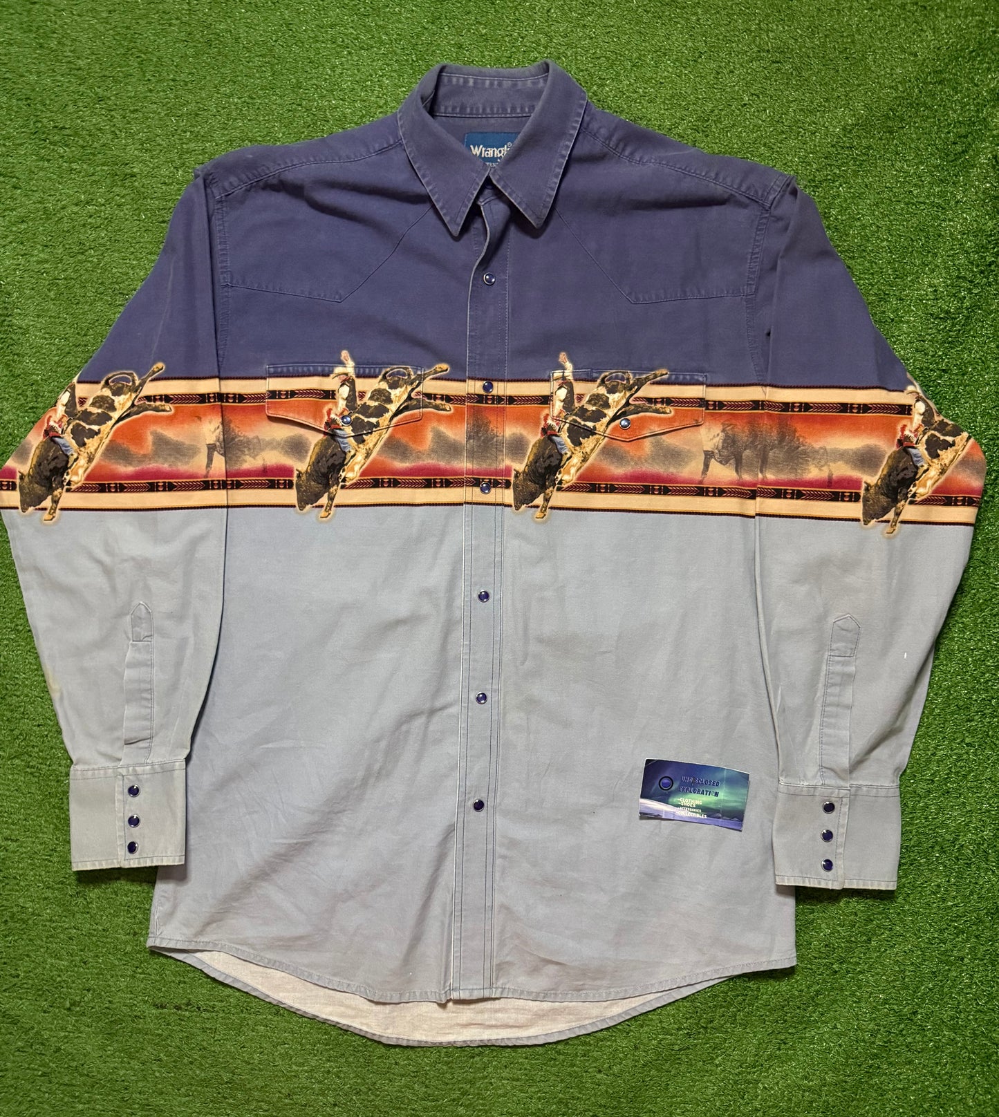 Vintage Wrangler Western Print Button Up
