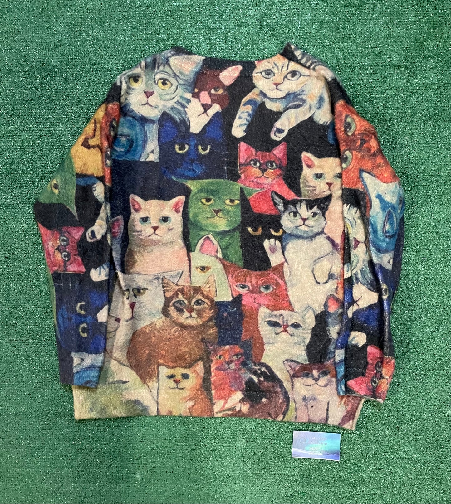 Multicolor cat wool sweater