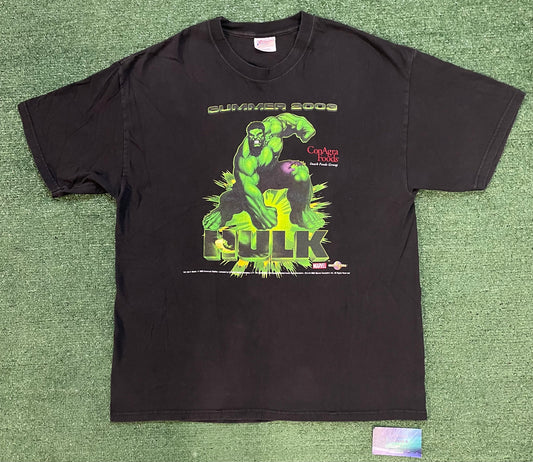 Vintage 2000s Hulk marvel universal studios movie promo tee