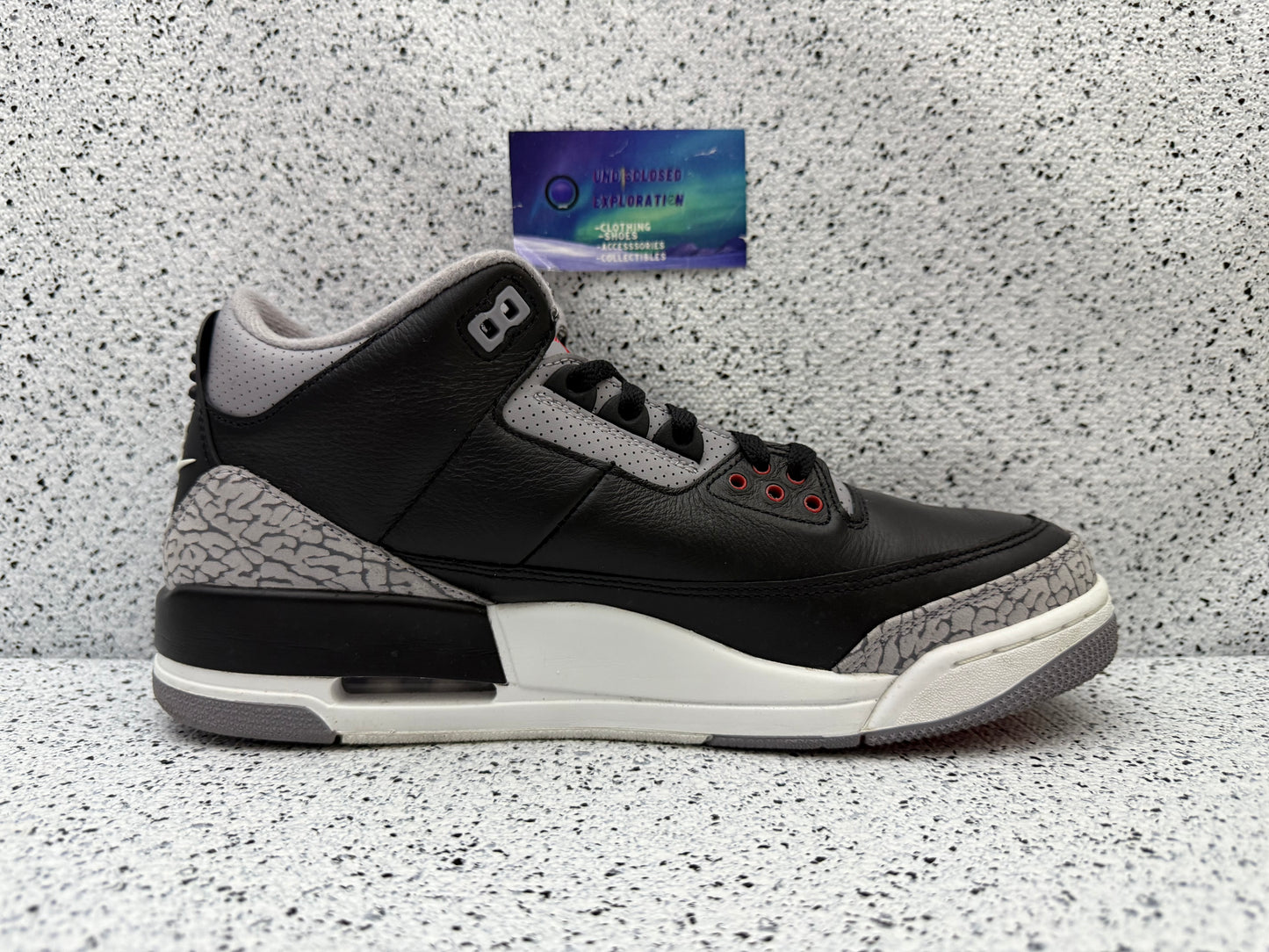 Jordan 3 Black Cement 10.5 Men/12 Women “Preowned”