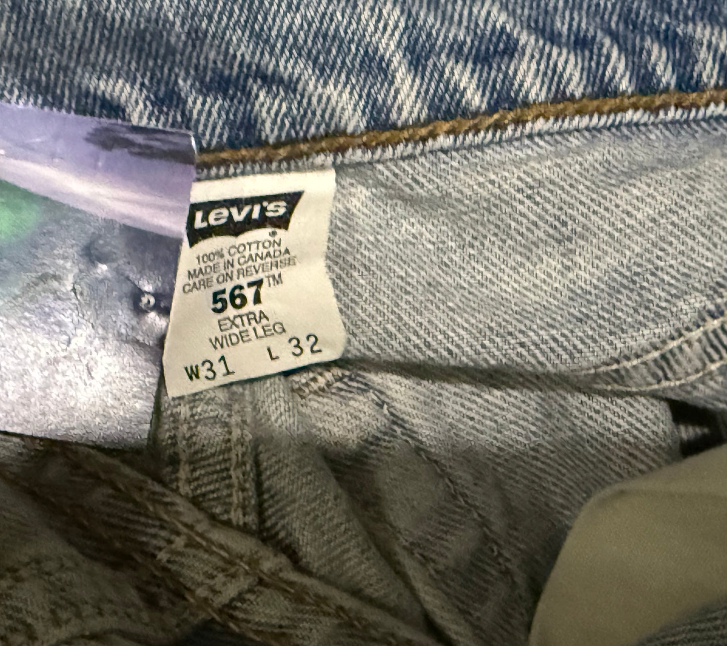 Vintage Levis 567 Wide Leg Jeans