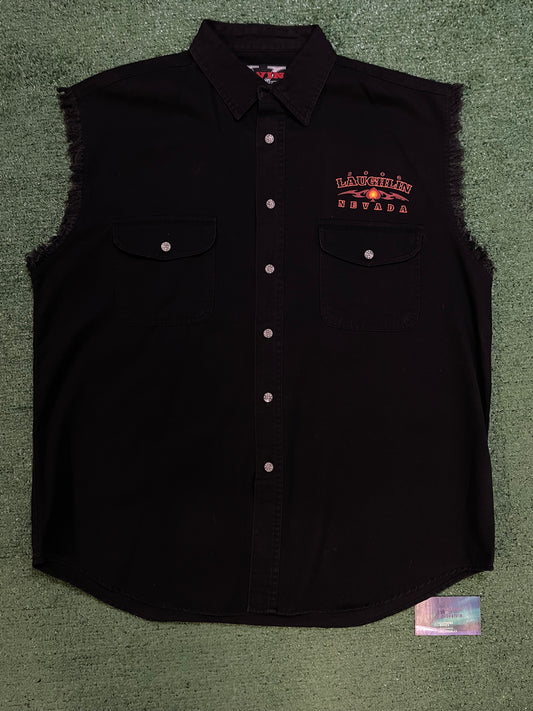 Vintage 2000s Laughlin Nevada 24 cutoff button up