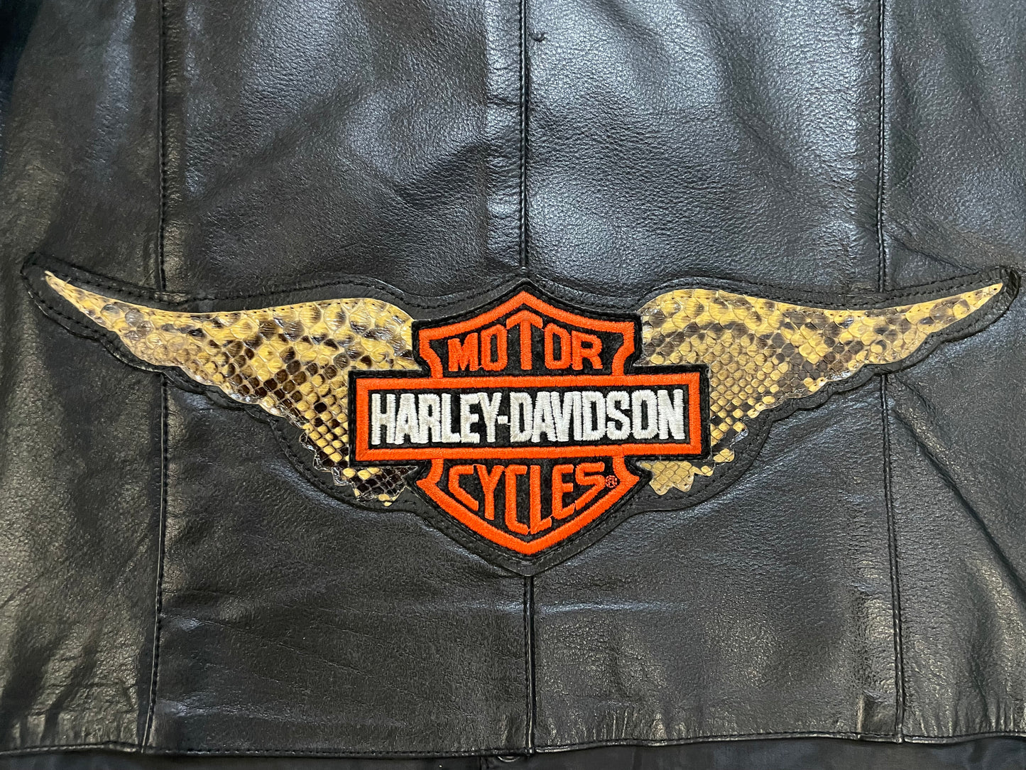 Vintage Harley Davidson leather embroidered wings vest