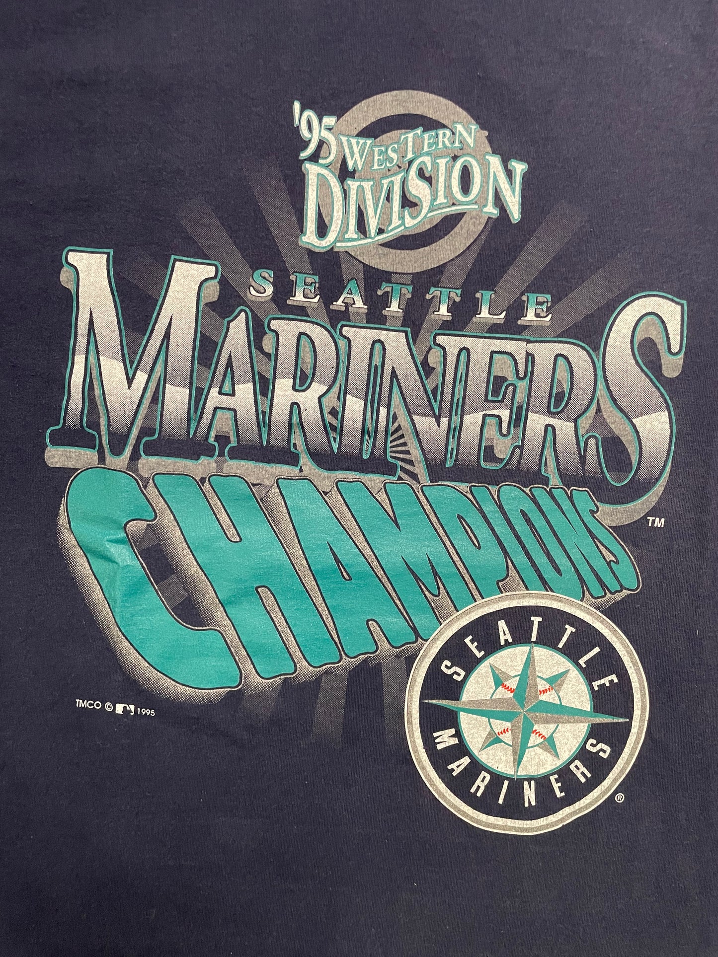 Vintage 1995 Seattle Mariners western division champions tee