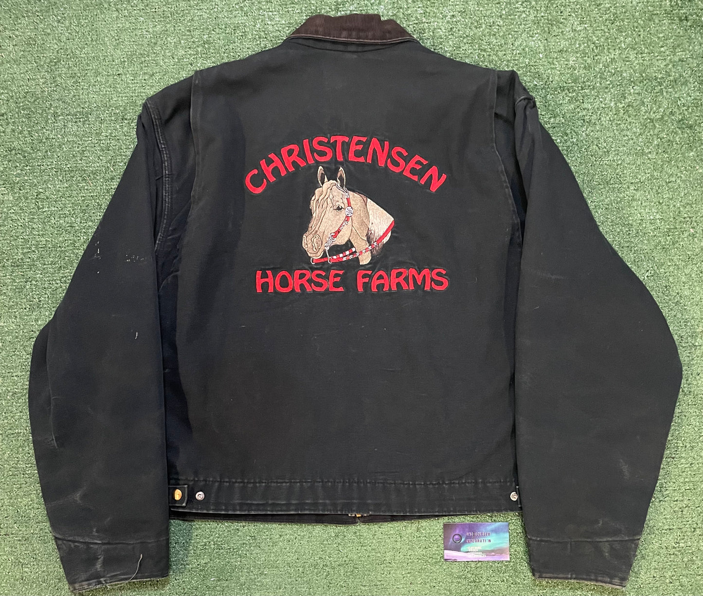Vintage Carhartt black Detroit embroidered jacket