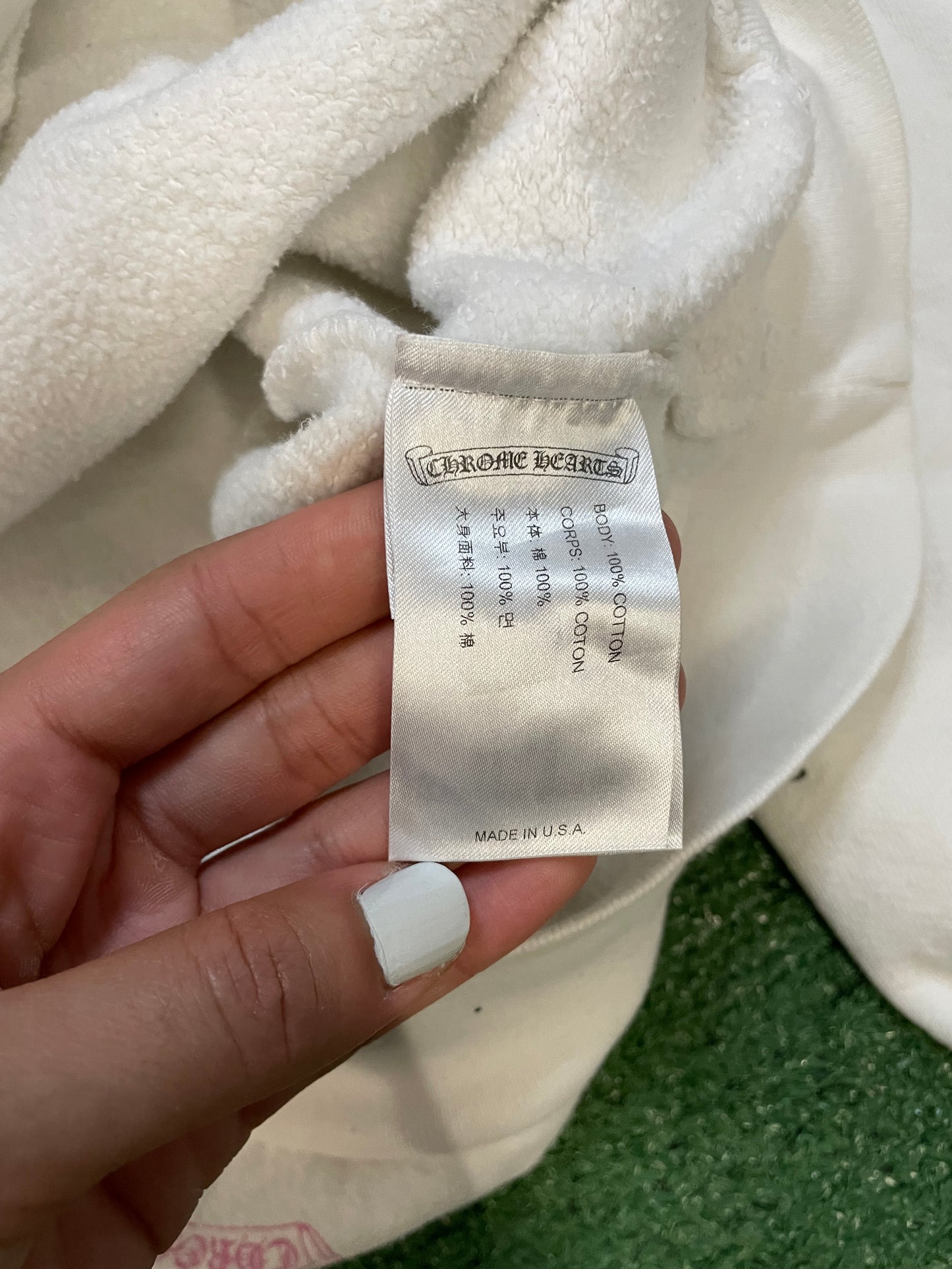 Chrome Hearts sugar jones white and pink crewneck