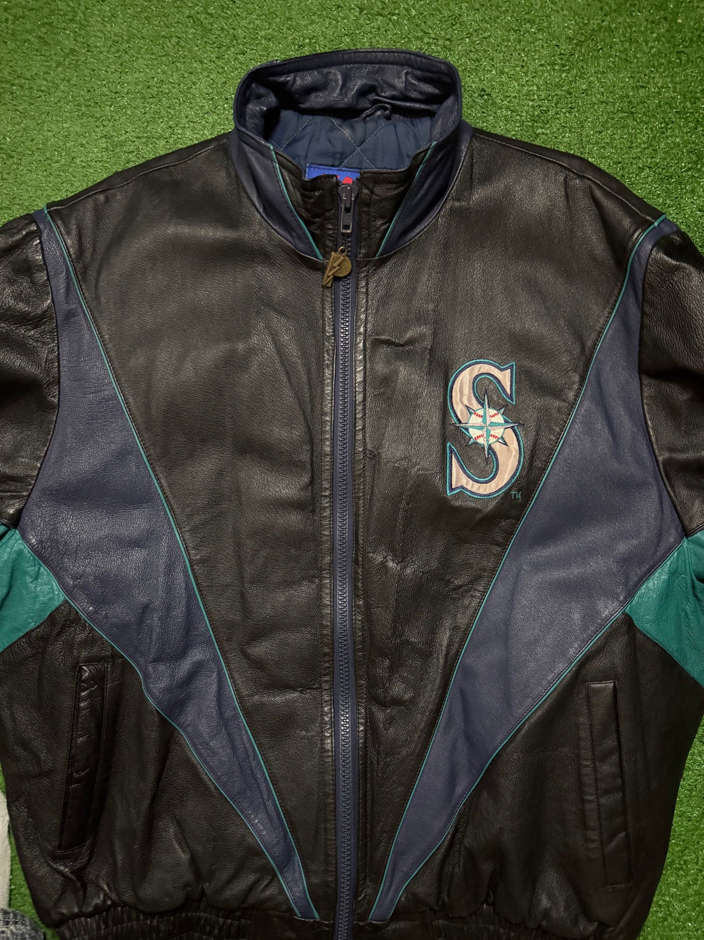 Vintage Seattle Mariners Leather Jacket Pro Player