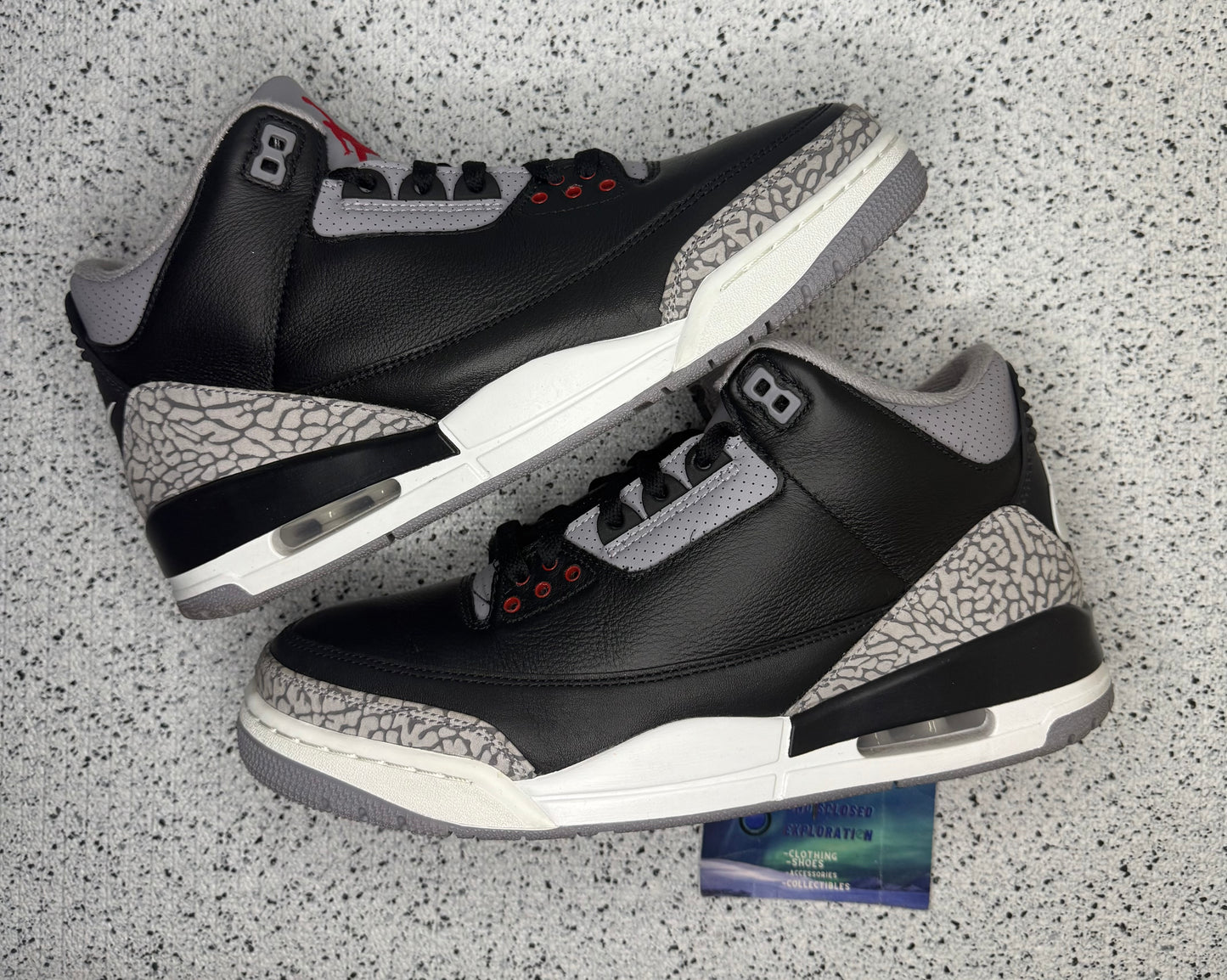Jordan 3 Black Cement 10 Men/11.5 Women “Preowned”