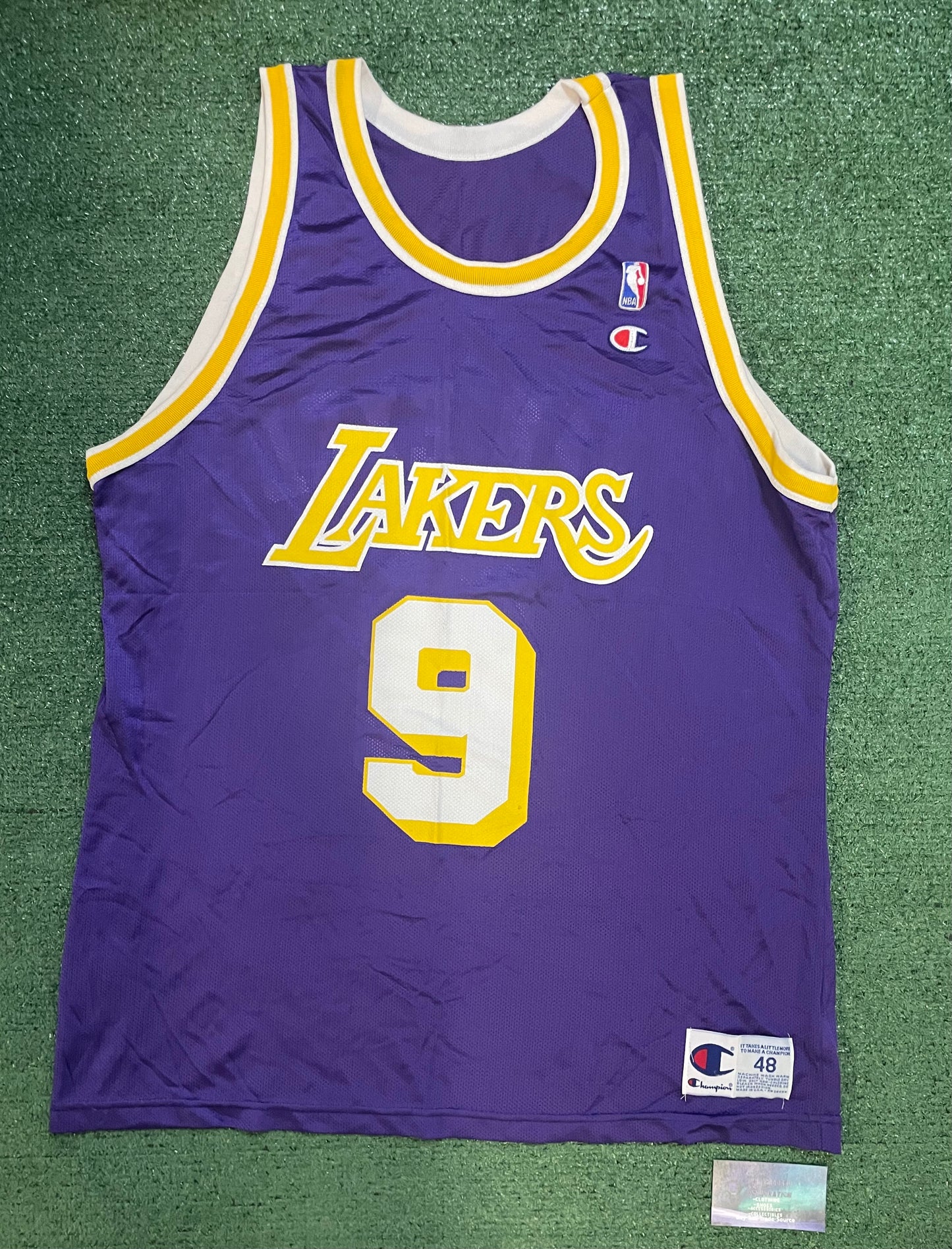 Vintage 1990s Los Angeles Lakers Nick Van Axel #9 champion NBA jersey