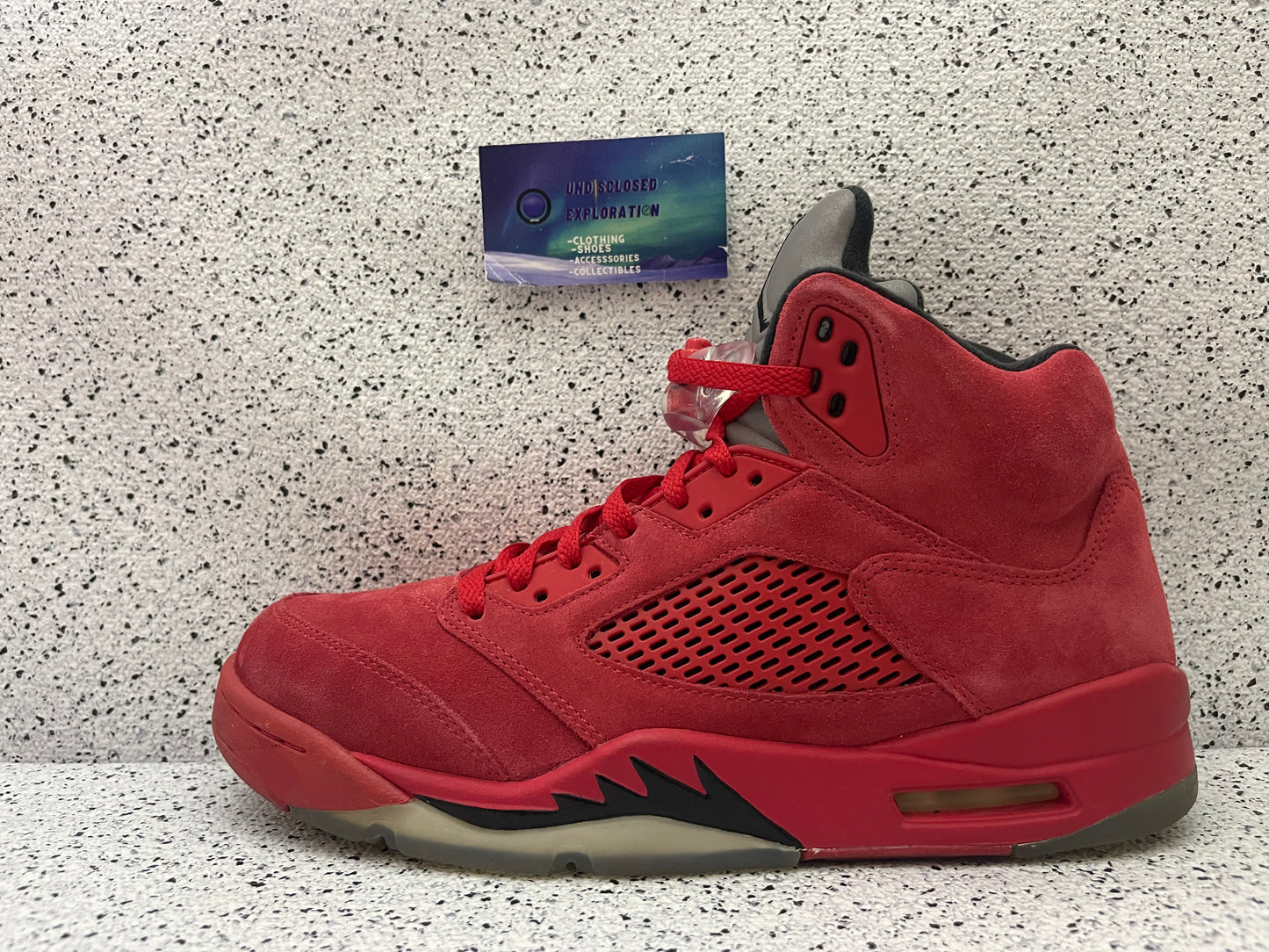 Jordan 5 Red Suede 10 Men/11.5 Women “Preowned”