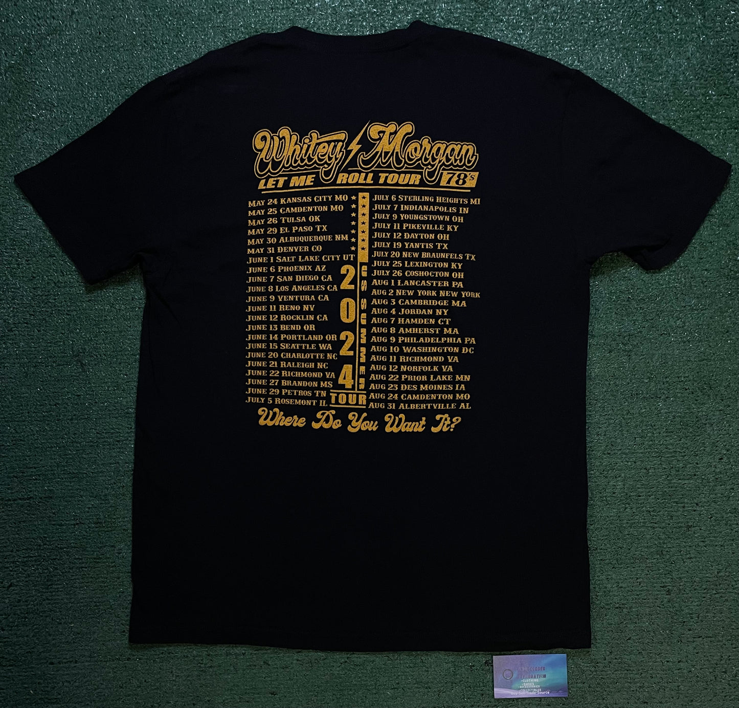 Whitey Morgan tour 2024 tee