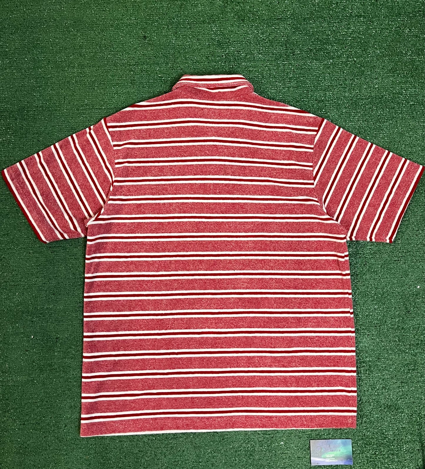Supreme stripe terry short sleeve red polo