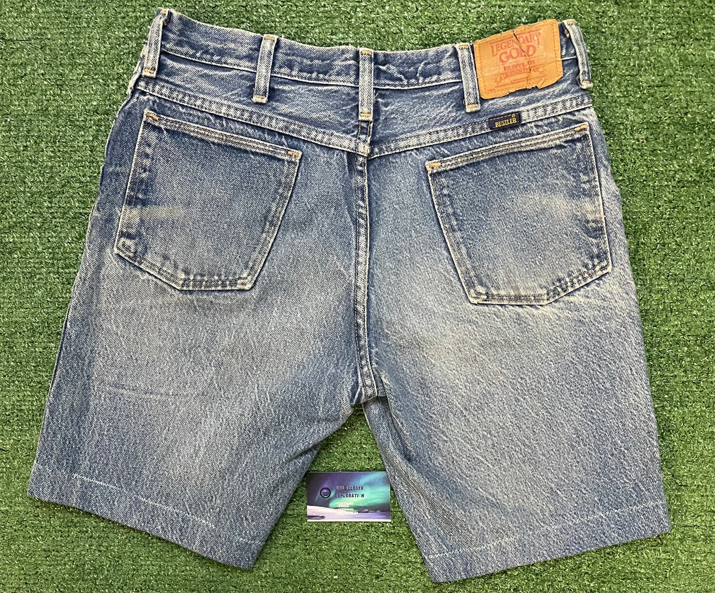 Vintage 1980s Rustler legendary gold blue jean shorts