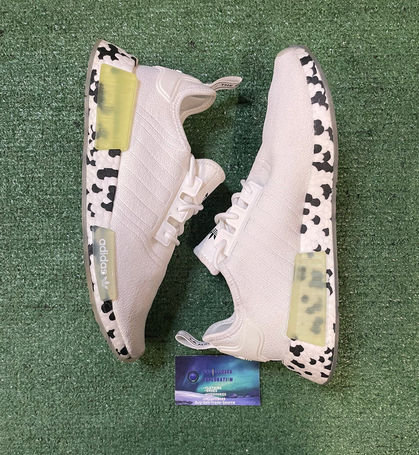 Adidas Nmd R1 white black color splash size 10men/11.5women